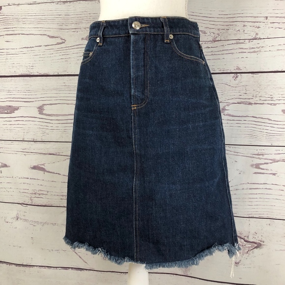 A.P.C. Dresses & Skirts - APC PARIS Denim Midi Raw Hem Skirt